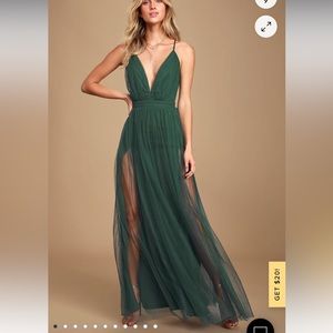 Lulus hunter green low back dress 3x